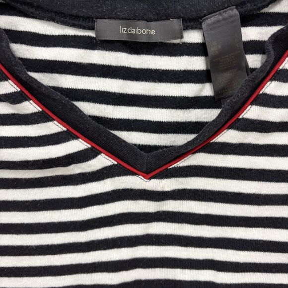 Y2K Liz Claiborne Flag Stripe Baby Tee Women’s L 4th of July Retro Vibes USA - Picture 3 of 8